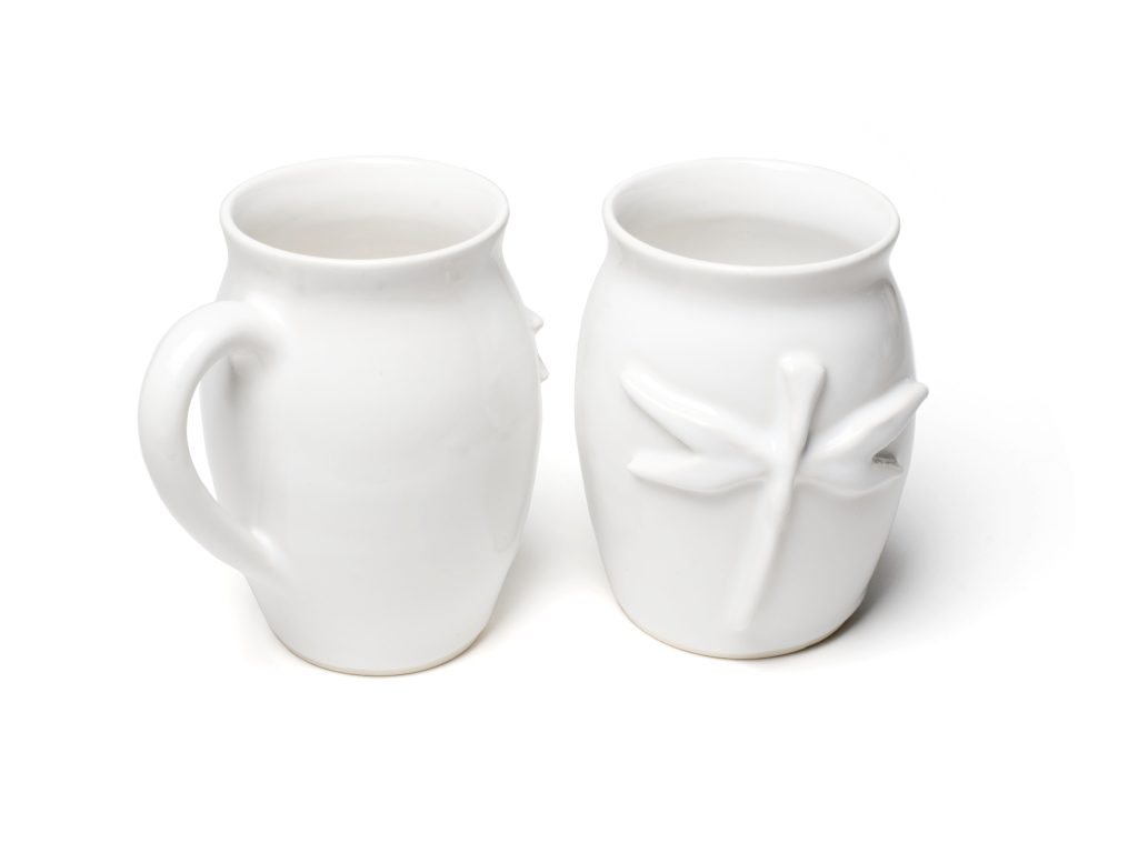 Dragonfly Mug, in white