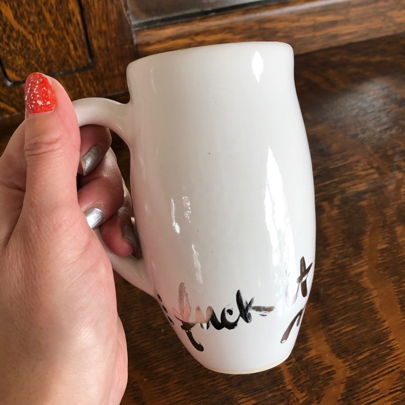 White Gold fuck it mug - Image 4