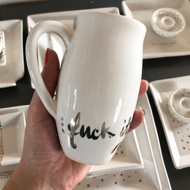 White Gold fuck it mug - Image 5
