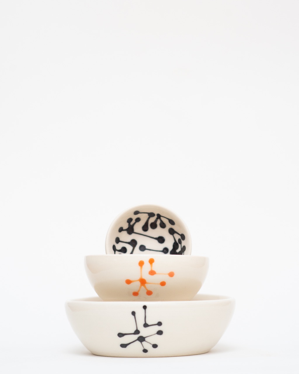Connected Nesting Mini Bowls, set of three - Image 1