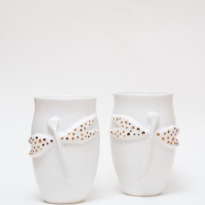 Dragonfly mug with gold accents