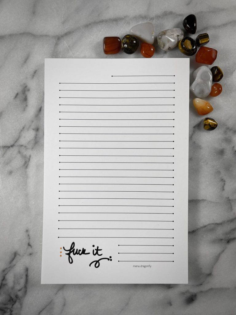 fuck it writing pad