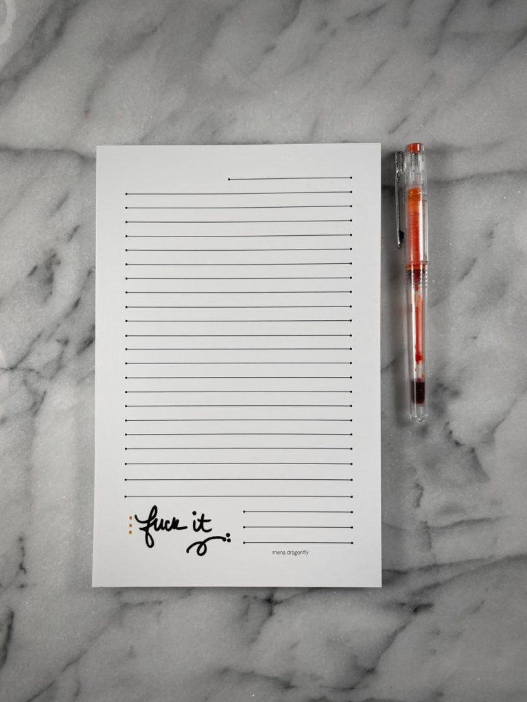 fuck it writing pad